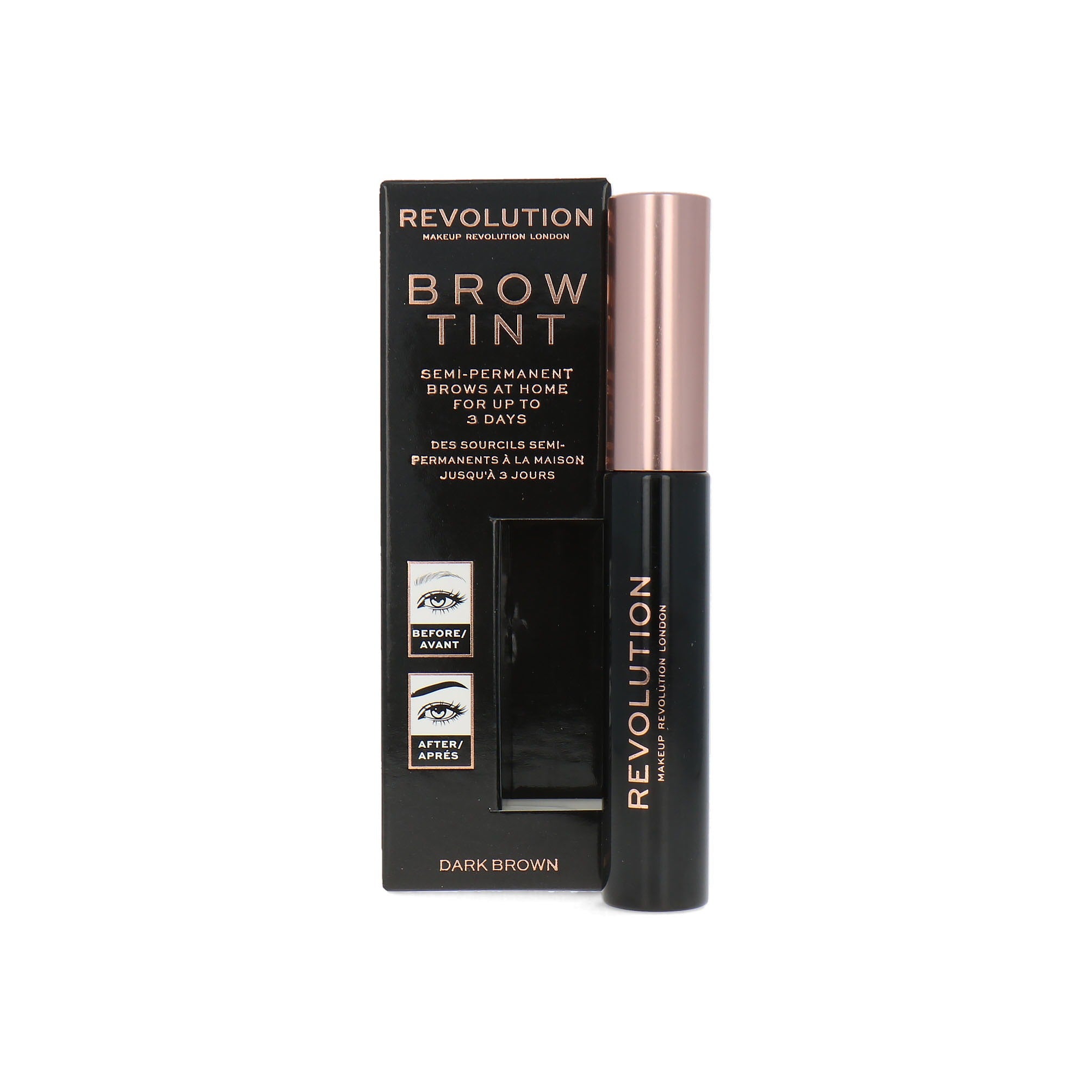 Makeup Revolution, Brow Tint, Eyebrow Gel, Dark Brown, 6 ml