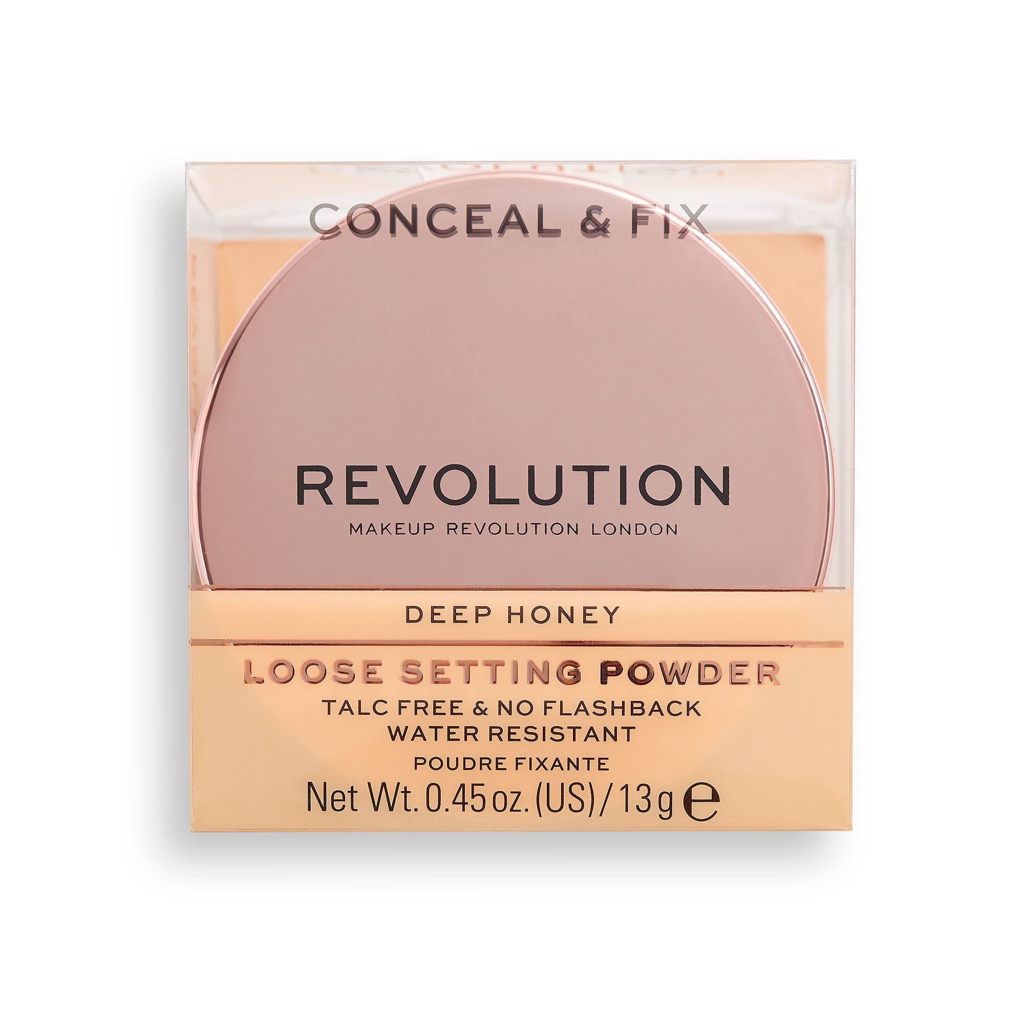 Makeup Revolution, Conceal & Fix, Vegan, Loose Setting Powder, Deep Honey, 13 g
